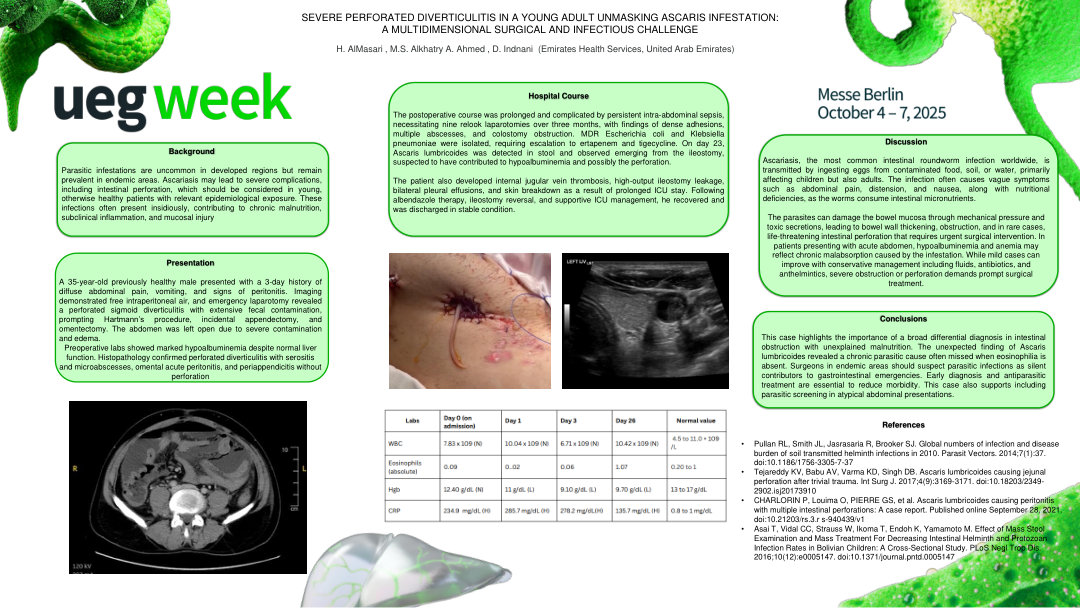SEVERE PERFORATED DIVERTICULITIS IN A YOUNG ADULT UNMASKING ASCARIS INFESTATION: A MULTIDIMENSIONAL SURGICAL AND INFECTIOUS CHALLENGE