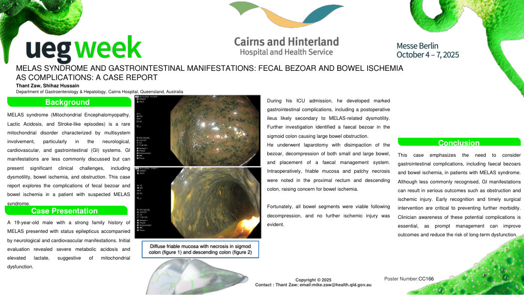 MELAS SYNDROME AND GASTROINTESTINAL MANIFESTATIONS: FECAL BEZOAR AND BOWEL ISCHEMIA AS COMPLICATIONS: A CASE REPORT