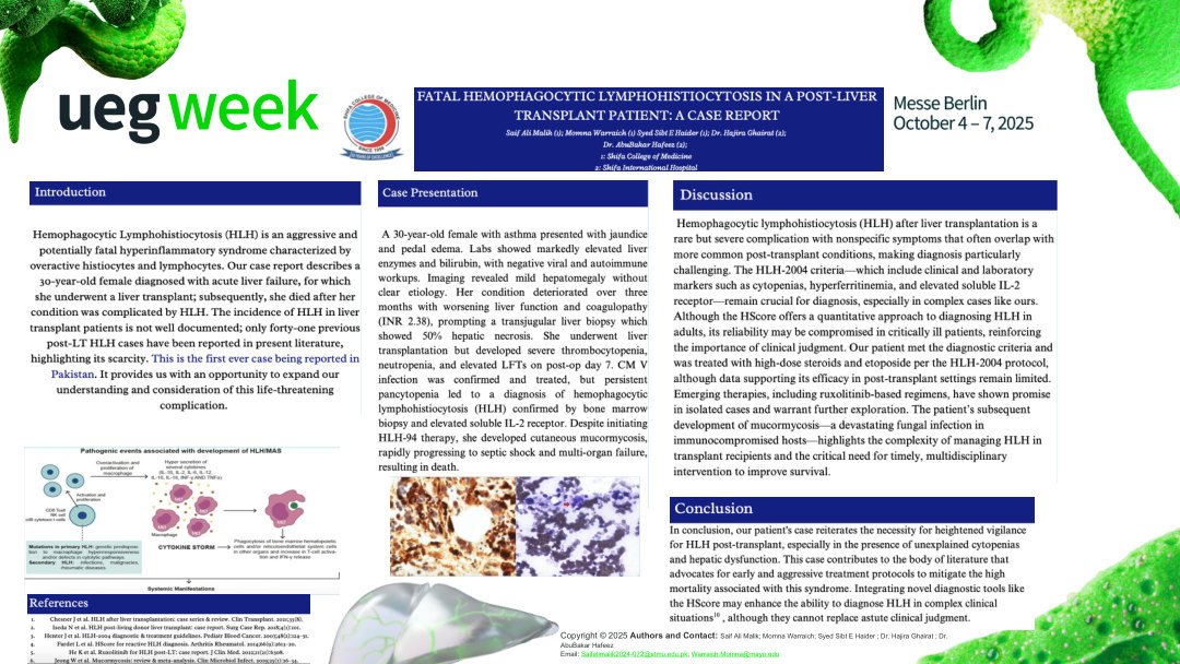 FATAL HEMOPHAGOCYTIC LYMPHOHISTIOCYTOSIS IN A POST-LIVER TRANSPLANT PATIENT: A CASE REPORT