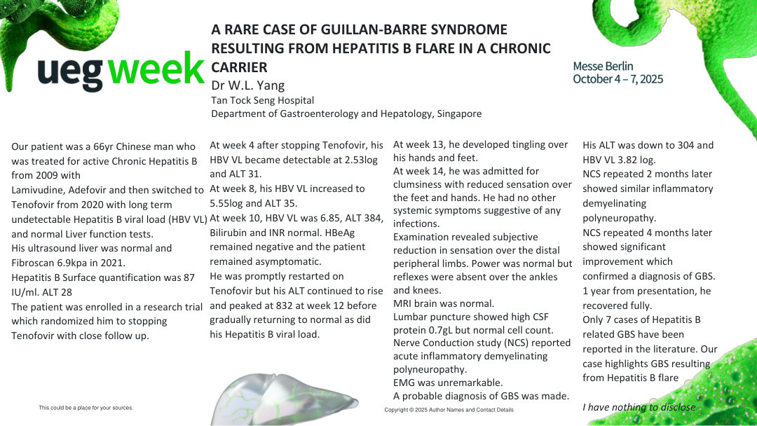 A RARE CASE OF GUILLAN-BARRE SYNDROME RESULTING FROM HEPATITIS B FLARE IN A CHRONIC CARRIER