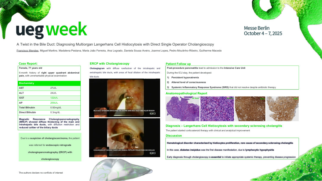 A TWIST IN THE BILE DUCT: DIAGNOSING MULTIORGAN LANGERHANS CELL HISTIOCYTOSIS WITH DIRECT SINGLE OPERATOR CHOLANGIOSCOPY