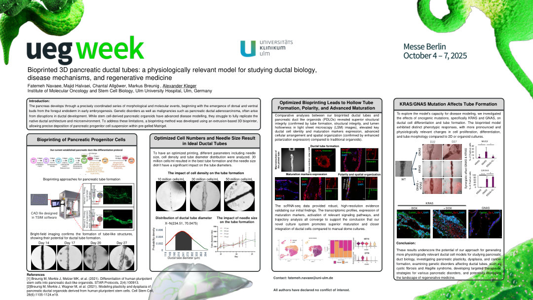 BIOPRINTED 3D PANCREATIC DUCTAL TUBES: A PHYSIOLOGICALLY RELEVANT MODEL FOR STUDYING DUCTAL BIOLOGY, DISEASE MECHANISMS, AND REGENERATIVE MEDICINE