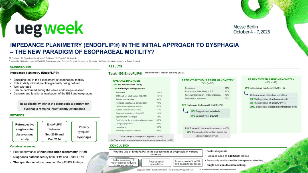 IMPEDANCE PLANIMETRY (ENDOFLIP®) IN THE INITIAL APPROACH TO DYSPHAGIA – THE NEW PARADIGM OF ESOPHAGEAL MOTILITY?