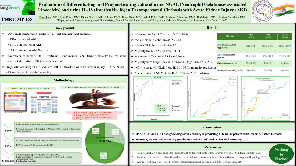 EVALUATION OF DIFFERENTIATING AND PROGNOSTICATING VALUE OF URINE NGAL (NEUTROPHIL GELATINASE-ASSOCIATED LIPOCALCIN) AND URINE IL-18 (INTERLEUKIN 18) IN DECOMPENSATED CIRRHOSIS PATIENTS WITH ACUTE KIDNEY INJURY