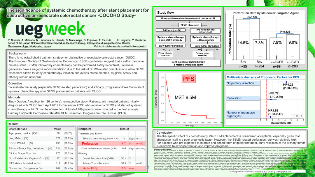 THE SIGNIFICANCE OF SYSTEMIC CHEMOTHERAPY AFTER STENT PLACEMENT FOR OBSTRUCTIVE UNRESECTABLE COLORECTAL CANCER -COCORO STUDY-