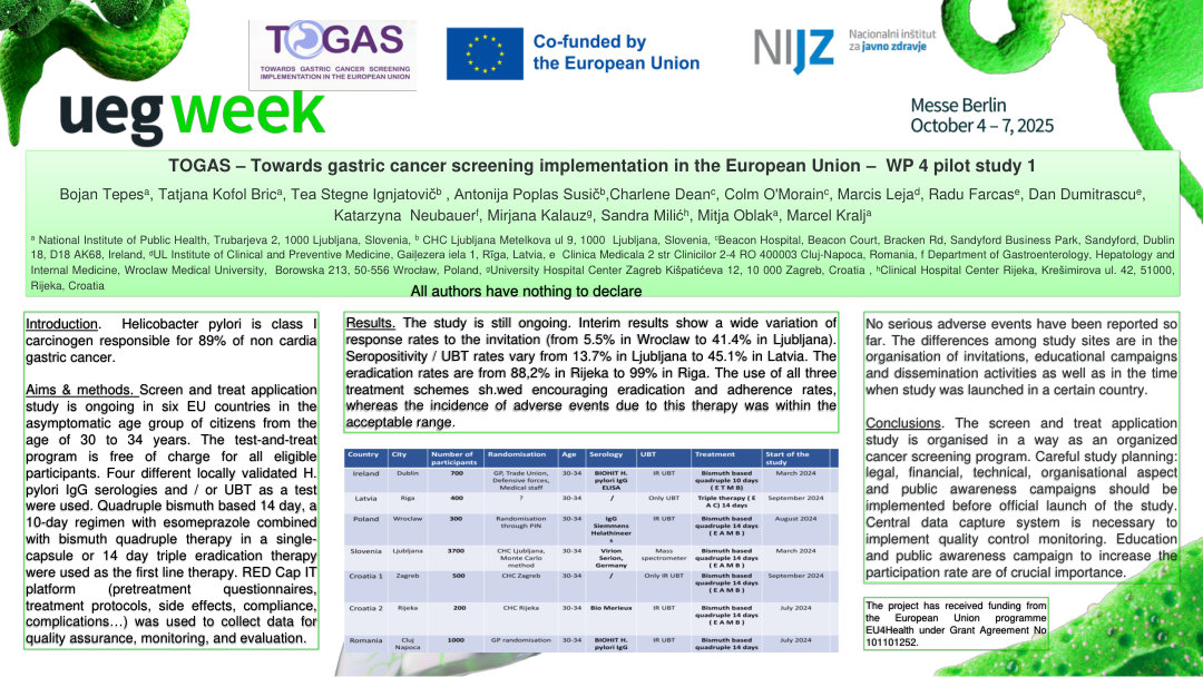 TOGAS – TOWARDS GASTRIC CANCER SCREENING IMPLEMENTATION IN THE EUROPEAN UNION – WP 4 PILOT STUDY