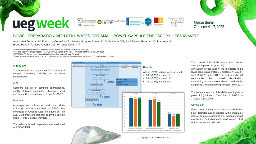 BOWEL PREPARATION WITH STILL WATER FOR SMALL BOWEL CAPSULE ENDOSCOPY: LESS IS MORE