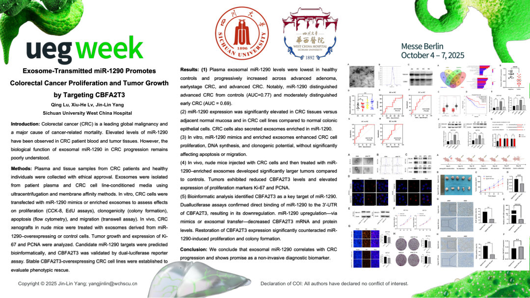 EXOSOME-TRANSMITTED MIR-1290 PROMOTES COLORECTAL CANCER PROLIFERATION AND TUMOR GROWTH BY TARGETING CBFA2T3