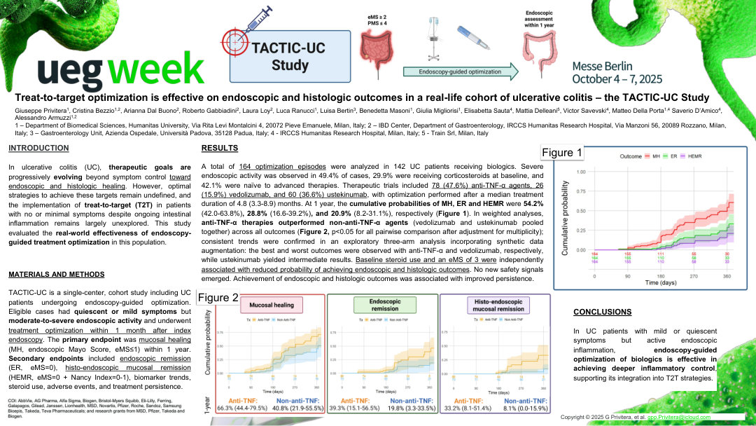 TREAT-TO-TARGET APPROACH FOR ENDOSCOPIC OUTCOMES: INVESTIGATING AND COMPARING TREATMENTS IN ULCERATIVE COLITIS. THE TACTIC-UC STUDY – AN INTERIM ANALYSIS