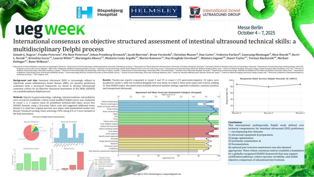 INTERNATIONAL CONSENSUS ON OBJECTIVE STRUCTURED ASSESSMENT OF INTESTINAL ULTRASOUND TECHNICAL SKILLS. A MULTIDISCIPLINARY DELPHI PROCESS