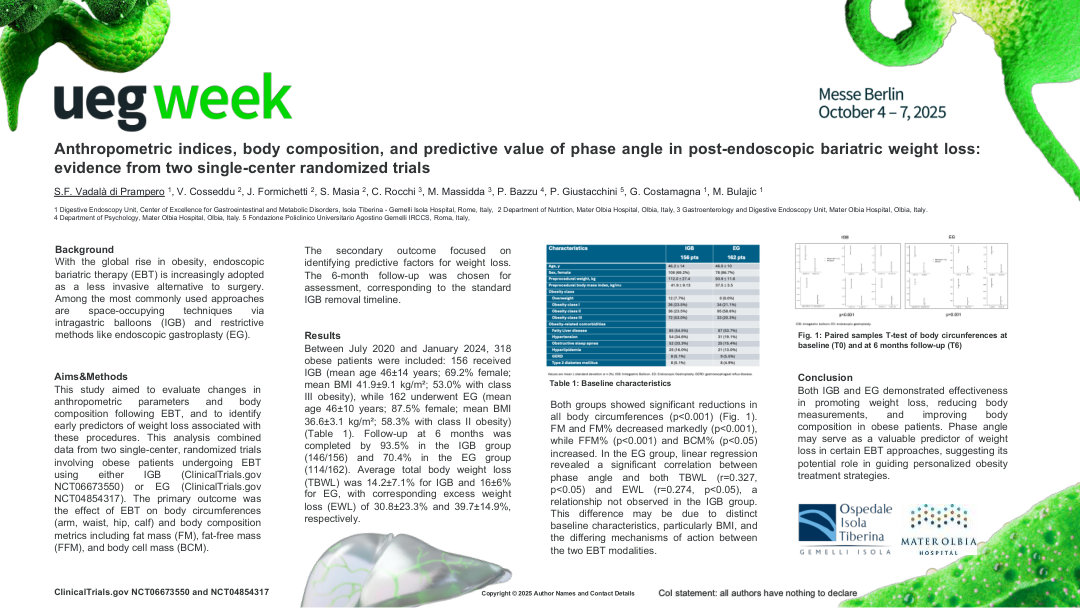 ANTHROPOMETRIC INDICES, BODY COMPOSITION, AND PREDICTIVE VALUE OF PHASE ANGLE IN POST-ENDOSCOPIC BARIATRIC WEIGHT LOSS: EVIDENCE FROM TWO SINGLE-CENTER RANDOMIZED TRIALS