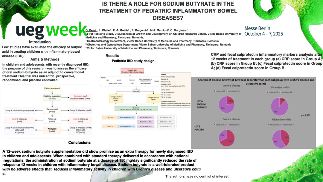 IS THERE A ROLE FOR SODIUM BUTYRATE IN THE TREATMENT OF PEDIATRIC INFLAMMATORY BOWEL DISEASES?