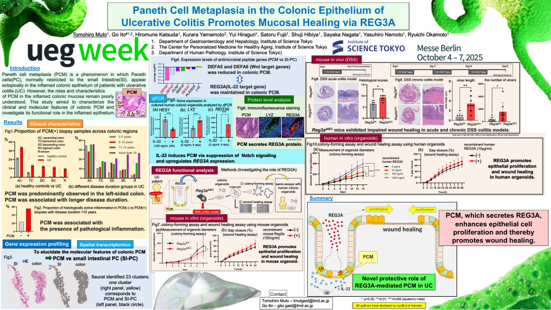 PANETH CELL METAPLASIA IN THE COLONIC EPITHELIUM OF ULCERATIVE COLITIS PROMOTES MUCOSAL HEALING VIA REG3A