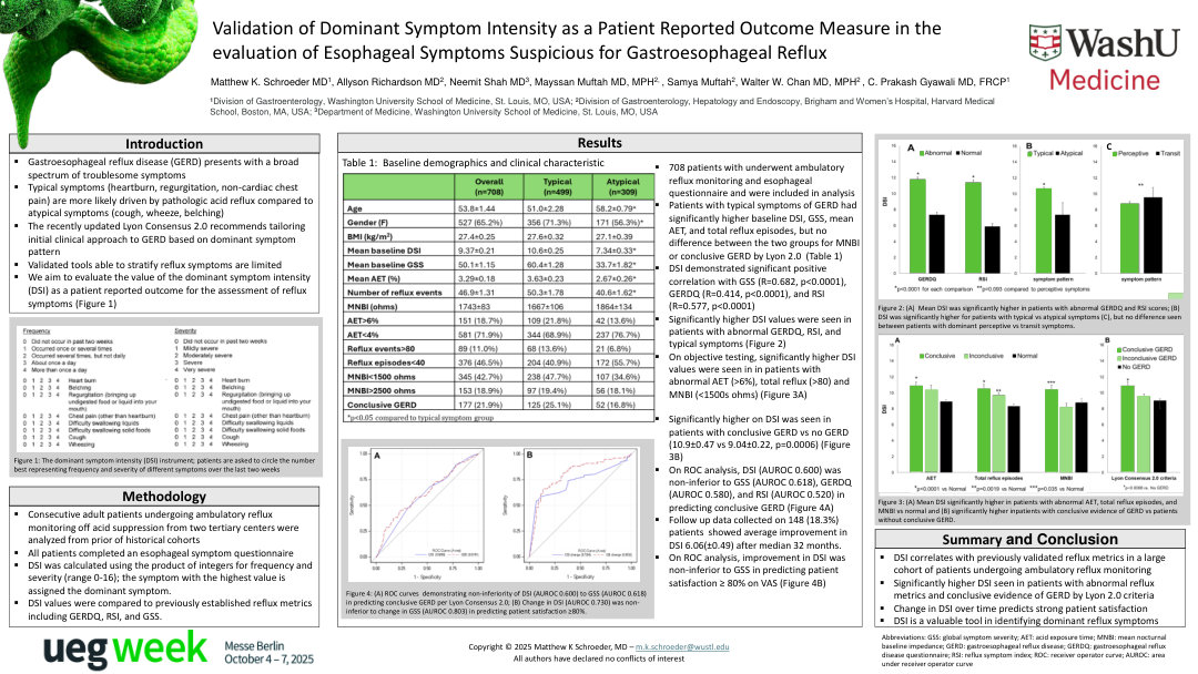 VALIDATION OF DOMINANT SYMPTOM INTENSITY AS A PATIENT REPORTED OUTCOME MEASURE IN THE EVALUATION OF ESOPHAGEAL SYMPTOMS SUSPICIOUS FOR GASTROESOPHAGEAL REFLUX