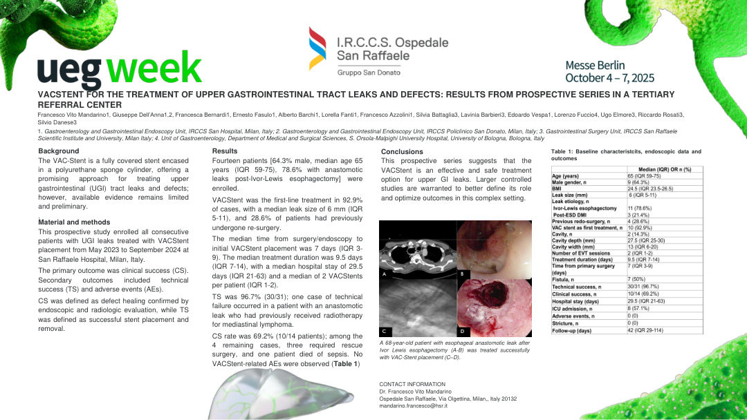 VACSTENT FOR THE TREATMENT OF UPPER GASTROINTESTINAL TRACT LEAKS AND DEFECTS: RESULTS FROM PROSPECTIVE SERIES IN A TERTIARY REFERRAL CENTER