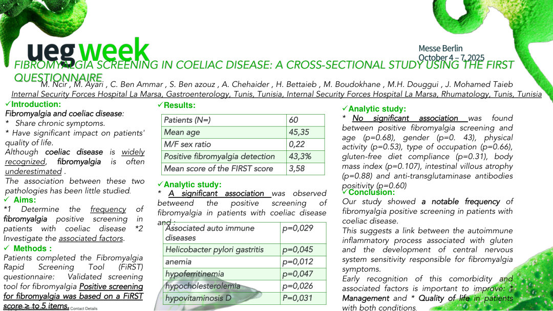 FIBROMYALGIA SCREENING IN COELIAC DISEASE: A CROSS-SECTIONAL STUDY USING THE FIRST QUESTIONNAIRE