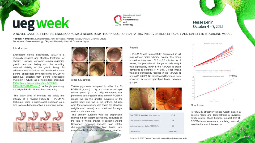 A NOVEL GASTRIC PERORAL ENDOSCOPIC MYO-NEUROTOMY TECHNIQUE FOR BARIATRIC INTERVENTION: EFFICACY AND SAFETY IN A PORCINE MODEL