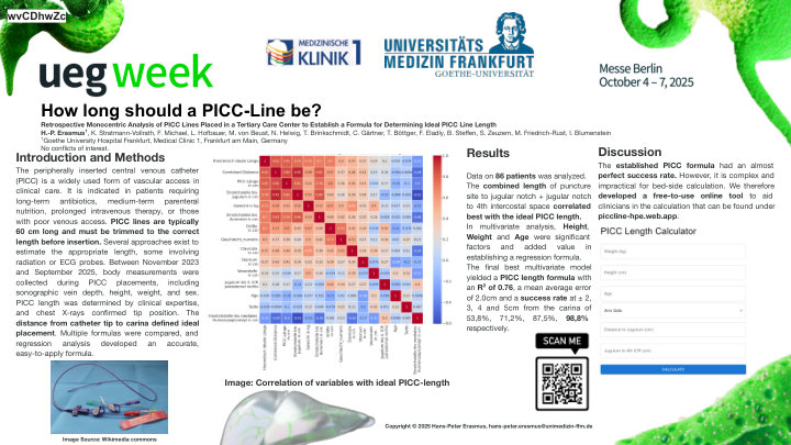 RETROSPECTIVE MONOCENTRIC ANALYSIS OF PICC LINES PLACED IN A TERTIARY CARE CENTER TO ESTABLISH A FORMULA FOR DETERMINING IDEAL PICC LINE LENGTH