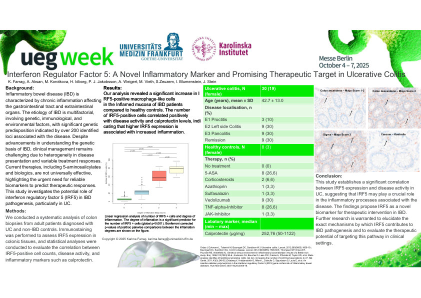 INTERFERON REGULATOR FACTOR 5: A NOVEL INFLAMMATORY MARKER AND PROMISING THERAPEUTIC TARGET IN ULCERATIVE COLITIS