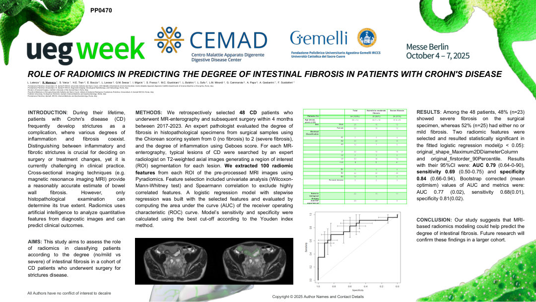 ROLE OF RADIOMICS IN PREDICTING THE DEGREE OF INTESTINAL FIBROSIS IN PATIENTS WITH CROHN'S DISEASE