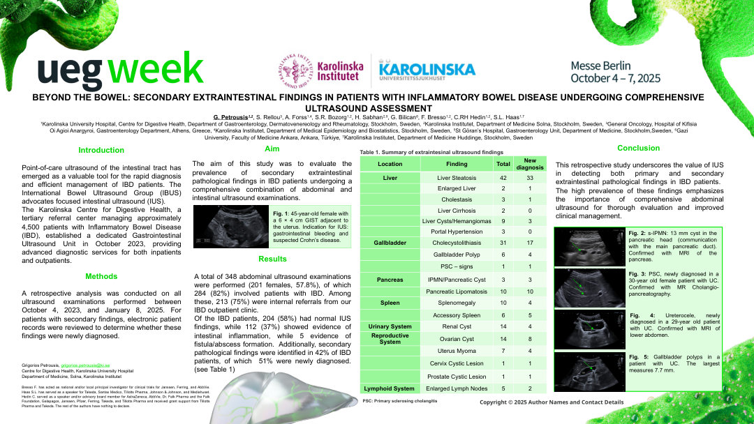 BEYOND THE BOWEL: SECONDARY EXTRAINTESTINAL FINDINGS IN PATIENTS WITH INFLAMMATORY BOWEL DISEASE UNDERGOING COMPREHENSIVE ULTRASOUND ASSESSMENT