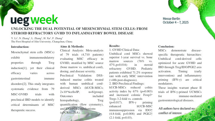 UNLOCKING THE DUAL POTENTIAL OF MESENCHYMAL STEM CELLS: FROM STEROID-REFRACTORY GVHD TO INFLAMMATORY BOWEL DISEASE