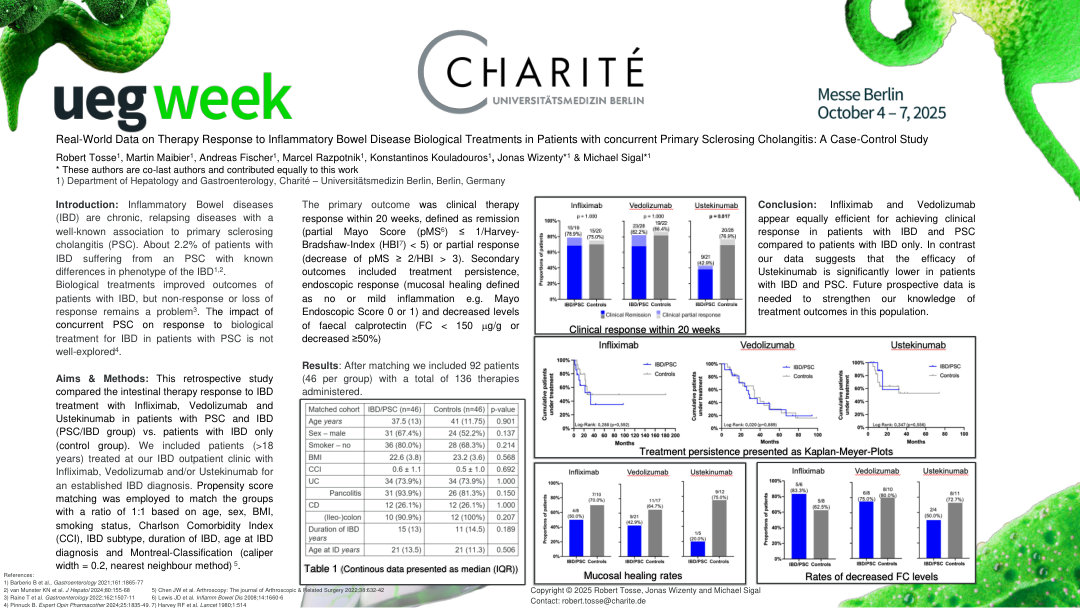 REAL-WORLD DATA ON THERAPY RESPONSE TO INFLAMMATORY BOWEL DISEASE BIOLOGICAL TREATMENTS IN PATIENTS WITH CONCURRENT PRIMARY SCLEROSING CHOLANGITIS: A CASE-CONTROL STUDY