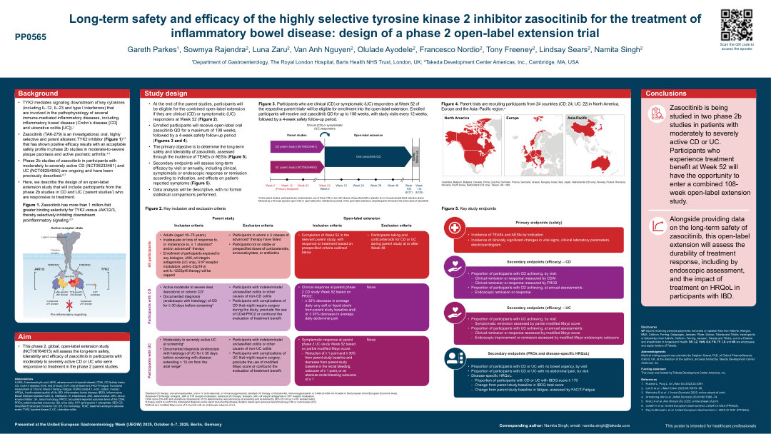LONG-TERM SAFETY AND EFFICACY OF THE HIGHLY SELECTIVE TYROSINE KINASE 2 INHIBITOR ZASOCITINIB FOR THE TREATMENT OF INFLAMMATORY BOWEL DISEASE: DESIGN OF A PHASE 2 OPEN-LABEL EXTENSION TRIAL