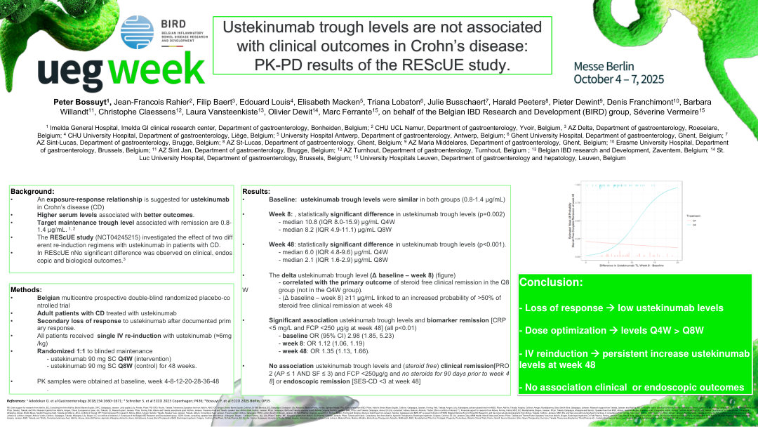 USTEKINUMAB TROUGH LEVELS ARE NOT ASSOCIATED WITH CLINICAL OUTCOMES IN CROHN’S DISEASE: PK-PD RESULTS OF THE RESCUE STUDY