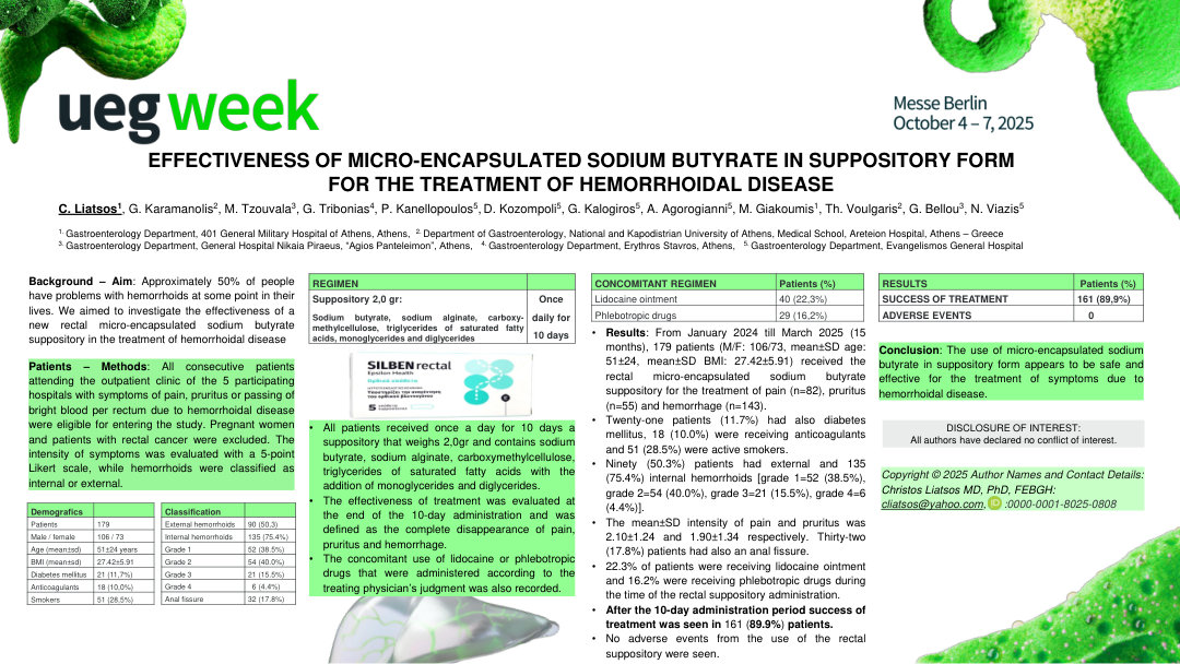EFFECTIVENESS OF MICRO-ENCAPSULATED SODIUM BUTYRATE IN SUPPOSITORY FORM IN THE TREATMENT OF HEMORRHOID DISEASE
