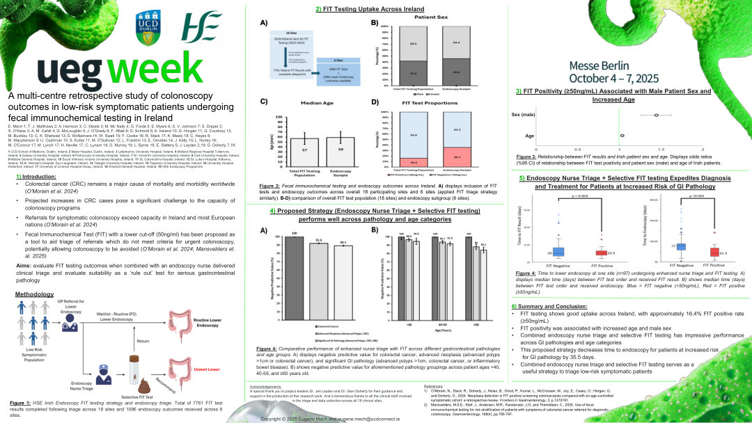 A MULTI-CENTRE RETROSPECTIVE STUDY OF COLONOSCOPY OUTCOMES IN LOW RISK SYMPTOMATIC PATIENTS UNDERGOING FECAL IMMUNOCHEMICAL TESTING IN IRELAND