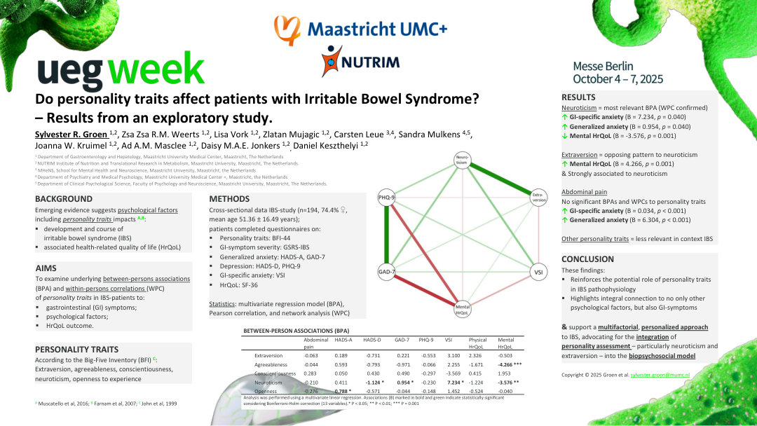 THE EFFECTS OF PERSONALITY TRAITS ON PSYCHOLOGICAL FACTORS AND QUALITY OF LIFE IN IRRITABLE BOWEL SYNDROME: AN EXPLORATORY STUDY
