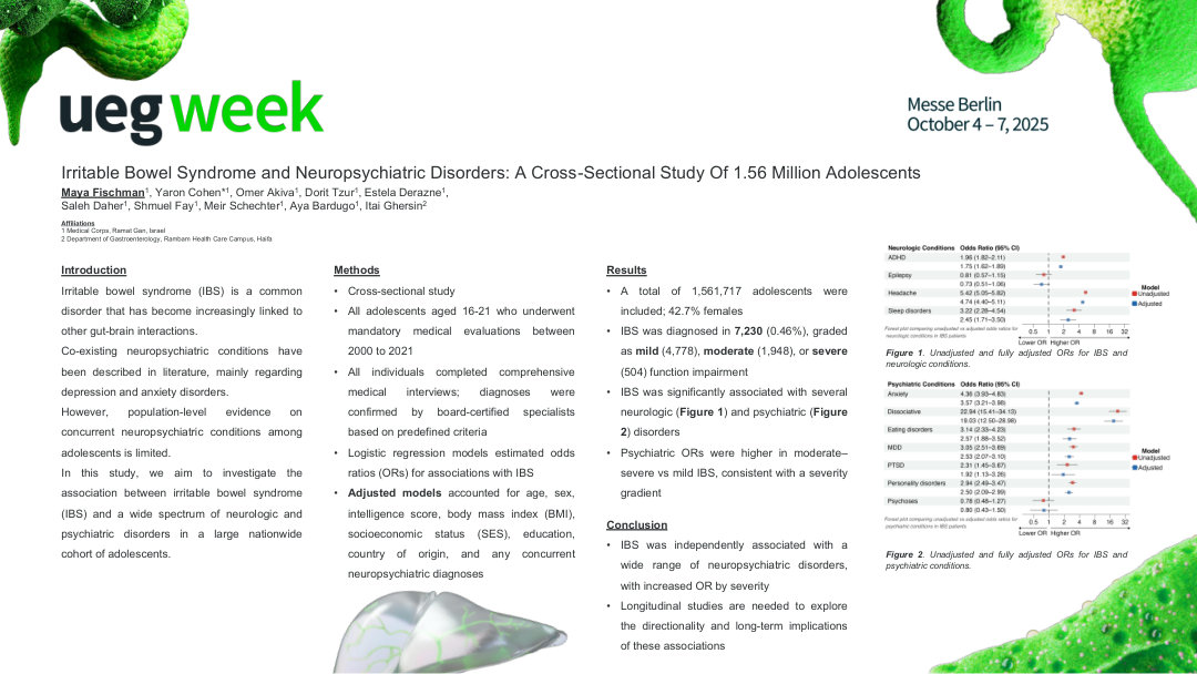 IRRITABLE BOWEL SYNDROME AND NEUROPSYCHIATRIC DISORDERS: A CROSS-SECTIONAL STUDY OF 1.56 MILLION ADOLESCENTS