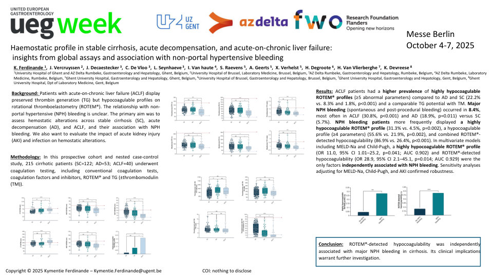 HAEMOSTATIC PROFILE IN STABLE COMPENSATED CIRRHOSIS, ACUTE DECOMPENSATION, AND ACUTE-ON-CHRONIC LIVER FAILURE: INSIGHTS FROM GLOBAL ASSAYS AND ASSOCIATIONS WITH NON-PORTAL HYPERTENSIVE BLEEDING AND THROMBOSIS