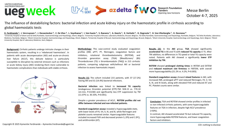 THE INFLUENCE OF DESTABILIZING FACTORS: BACTERIAL INFECTION AND ACUTE KIDNEY INJURY ON THE HAEMOSTATIC PROFILE IN CIRRHOSIS ACCORDING TO GLOBAL HAEMOSTATIC TESTS