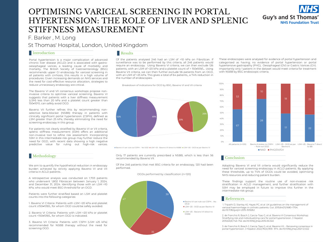 OPTIMISING VARICEAL SCREENING IN PORTAL HYPERTENSION: THE ROLE OF LIVER AND SPLENIC STIFFNESS MEASUREMENT