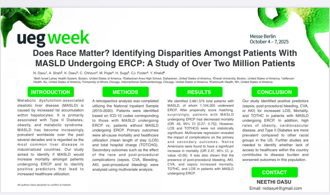 DOES RACE MATTER? IDENTIFYING DISPARITIES AMONGST PATIENTS WITH MASLD UNDERGOING ERCP: A STUDY OF OVER TWO MILLION PATIENTS